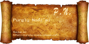 Purgly Noémi névjegykártya